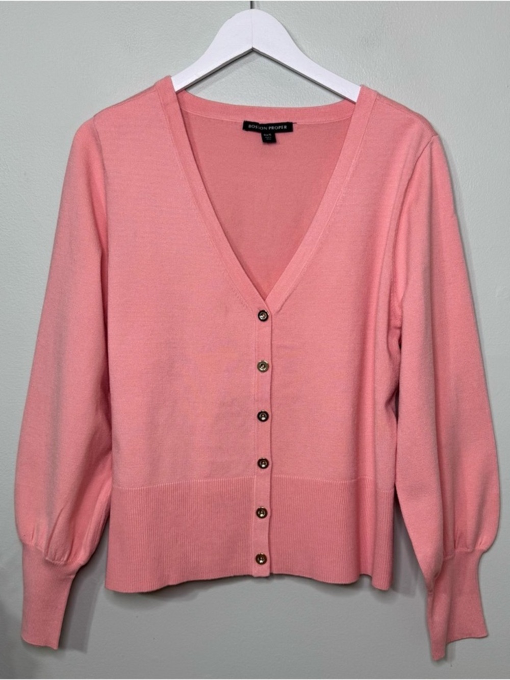 Boston Proper Lightweight Button Up Cardigan Sweater Pink Icing XL - Picture 5 of 10